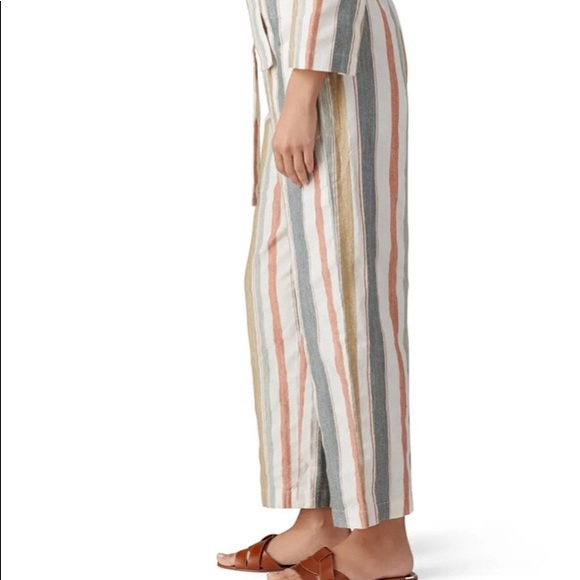 Madewell striped tie waist zip up romper size 4 - Picture 4 of 7